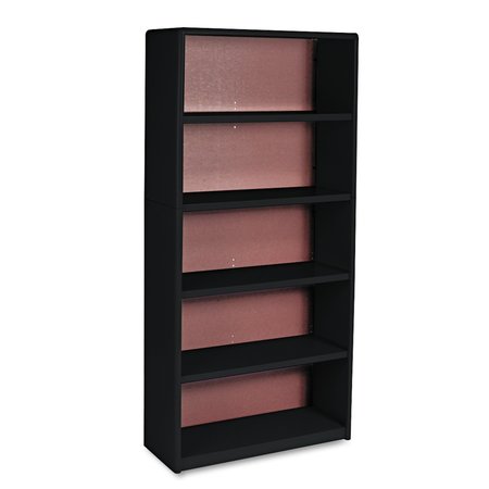SAFCO Value Mate Metal Bookcase, Five-Shelf, 31-3/4w x 13-1/2d x 67h, Black 7173BL